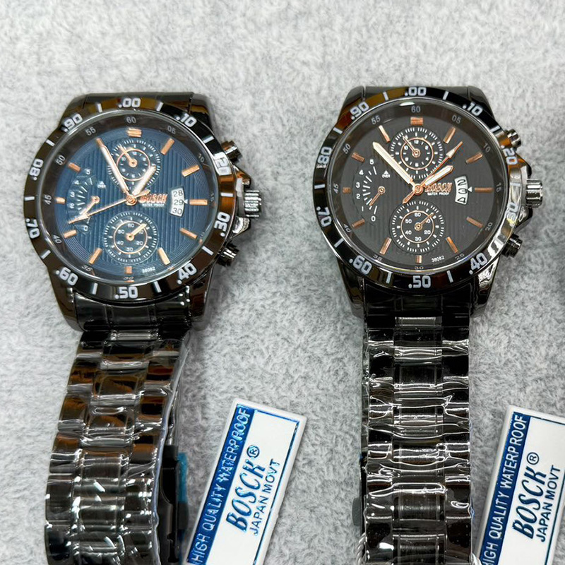 Bosck Men's Watch High-Quality Fashion Black Steel Men's Watch Cross-Border Supply Waterproof Calendar Three-Eye Men's Watch Supply Bosck Men's Watch High-Quality Fashion Black Steel Men's Watch Cross-Border Supply Waterproof Calendar Three-Eye Men's Watch Supply