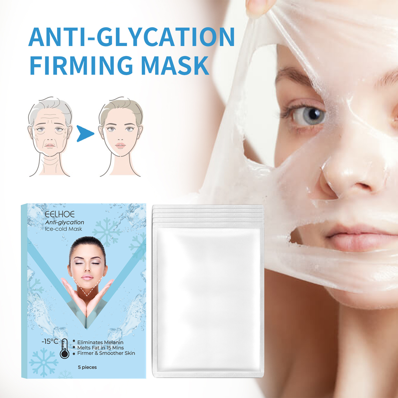 EELHOE Anti-Aging Tightening Mask Fading Fine Line Hydrating Moisturizing Tightening Skin Pores Anti-Wrinkle Mask