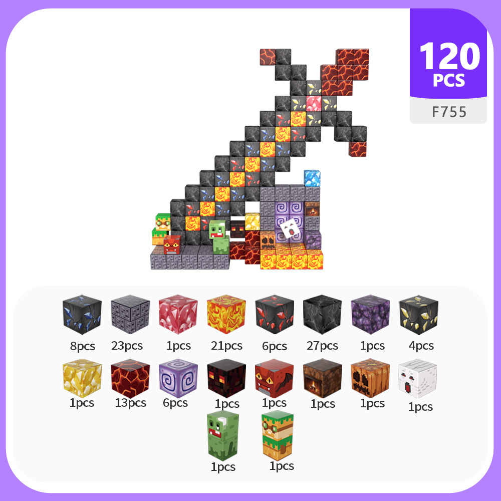 Nuevo estilo transfronterizo My Magnetic World Bloque de construcción de hierro magnético de bloque magnético Bloque de construcción para niños de succión magnética 2.0 cuadrado