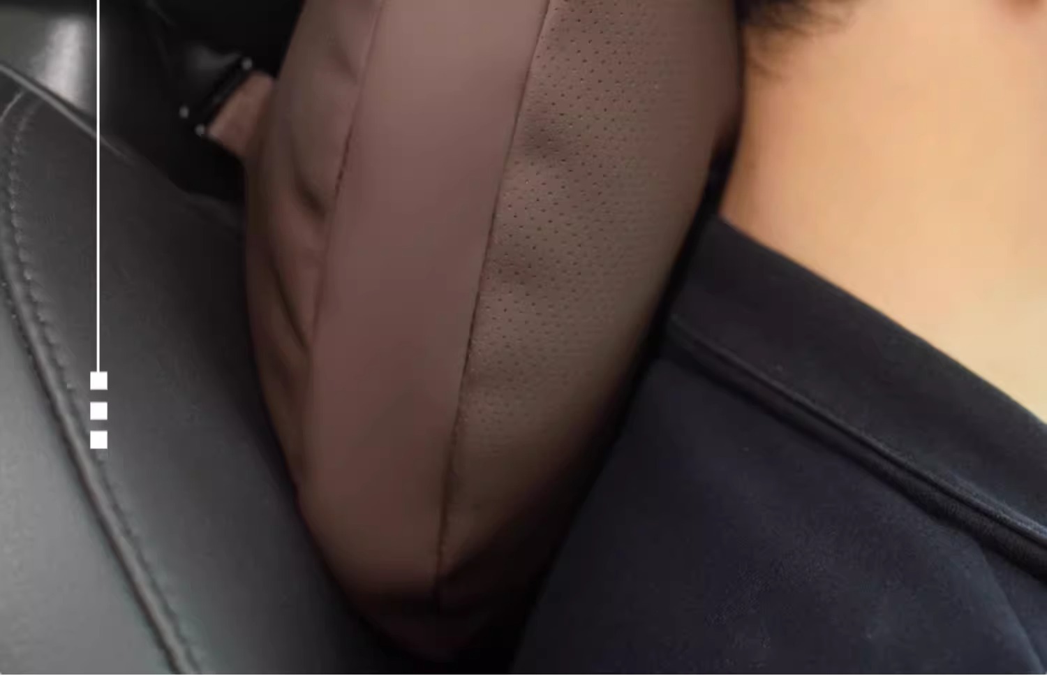 Nappa Leather Car Headrest Car Neck Pillow Car Lumbar Support Nappa Leather Waist Protector Car Cushion Punching Imported