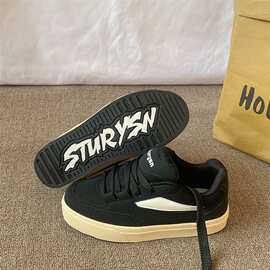 美式街头时尚潮流男女情侣休闲板鞋2026新款学生原宿厚底面包鞋春