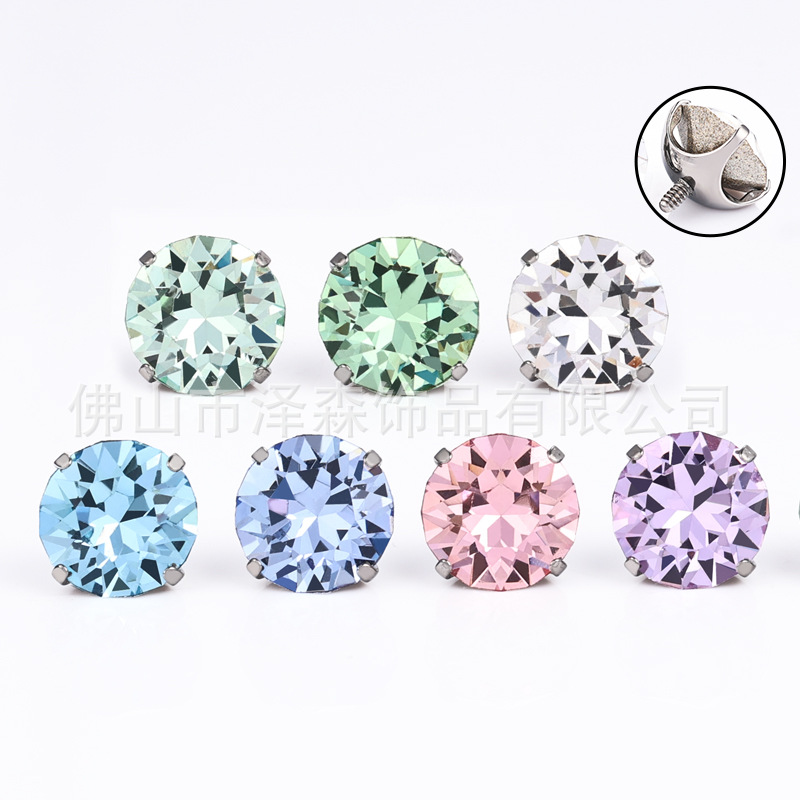 Zesen F136 Titanium Alloy Lip Piercing Labret Stud Round Bottom Swaro Lip Nail for Ear Bone detail image 19