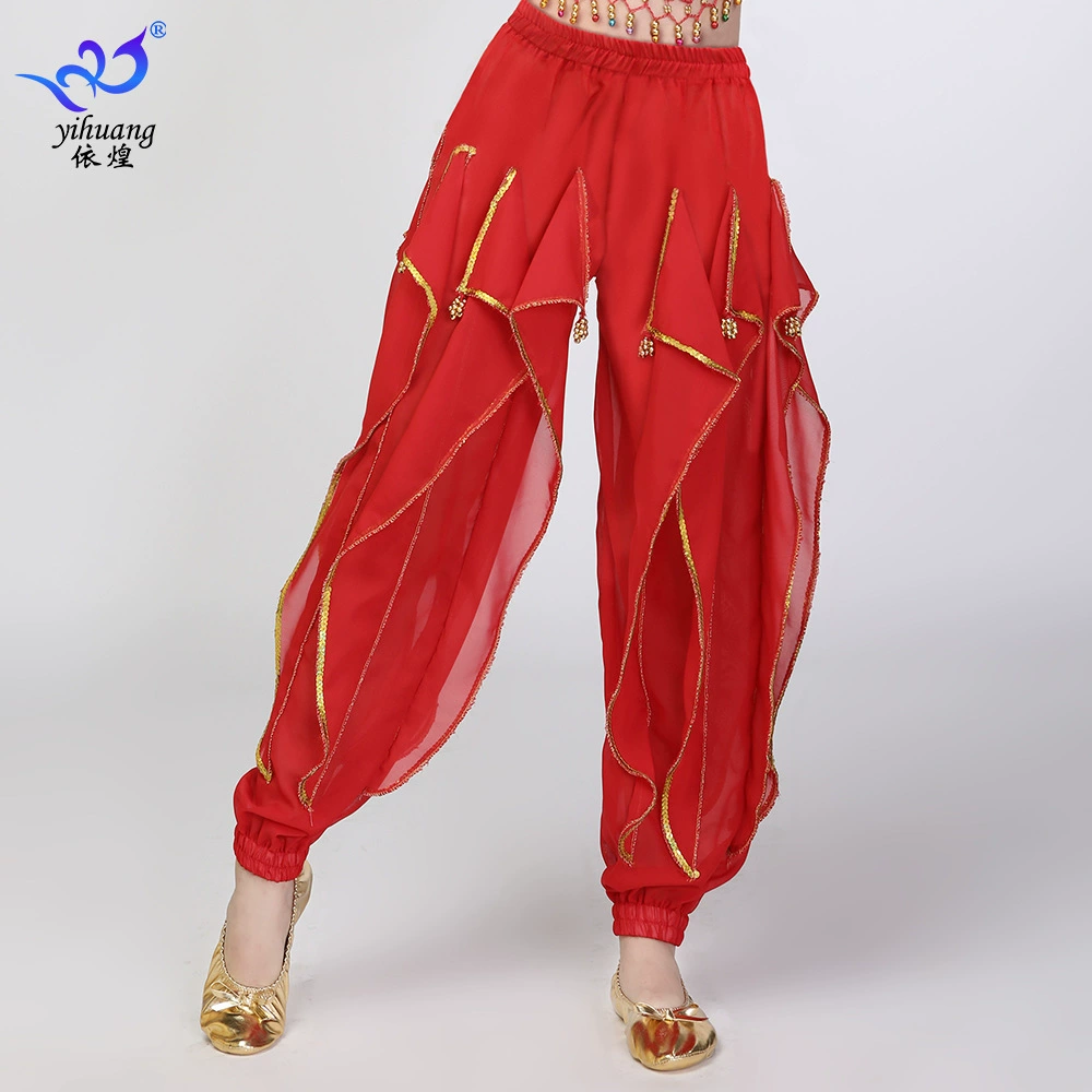 Танцевальные брюки для детей Танцевальные брюки Детский костюм Танцевальная одежда с блестками Индийский танцевальный костюм Вращающиеся брюки Тренировочный костюм