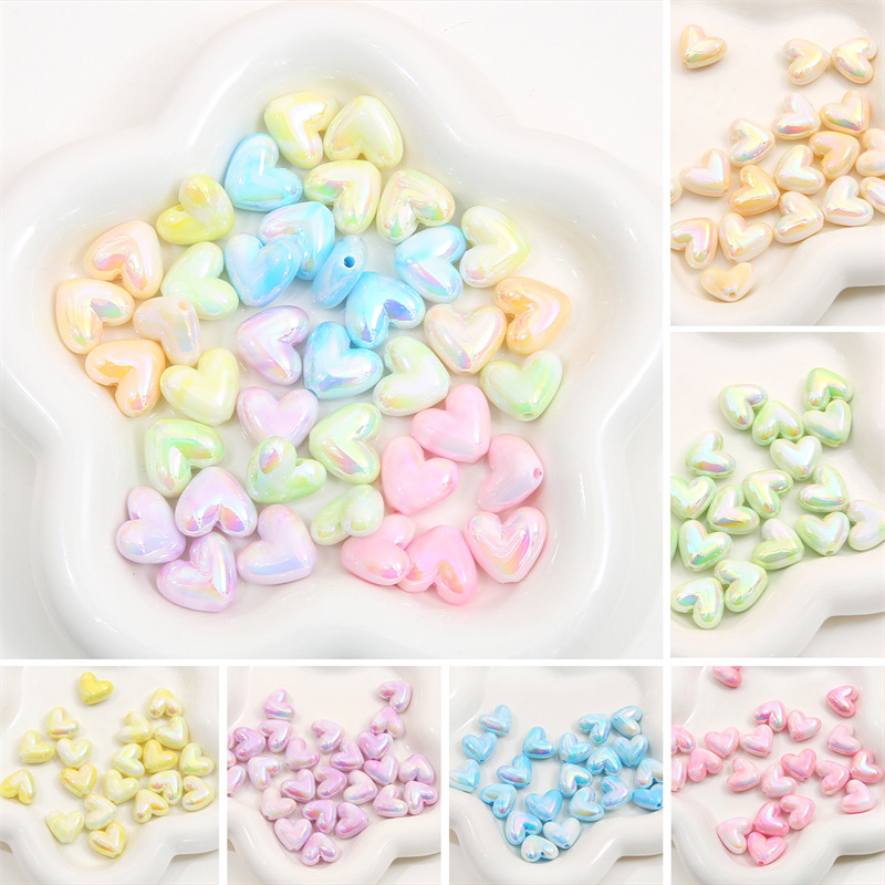 19g Weight Beads Jewelry Making Type DIY Jewelry Accessories Classification 5 Pieces Quantity Acrylic Material Heart Shape Pattern Simple Style Style 5 Pieces Arylic Heart Shape DIY Jewelry Accessories Beads 无