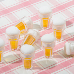 Diyアクセサリークリーム樹脂部品卸売り携帯ストラップキーホルダー髪飾りイヤリング立体ビールグラス