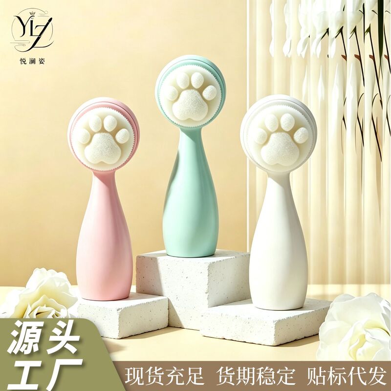 Directly from the manufacturer, cat paw face wash brush with soft bristles that do not harm the skin, makeup brush for deep facial cleansing, beauty tool Directly from the manufacturer, cat paw face wash brush with soft bristles that do not harm the skin, makeup brush for deep facial cleansing, beauty tool
