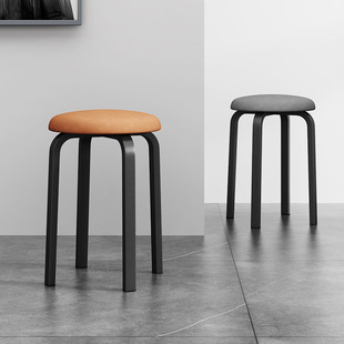 Stowable Light Luxury Restaurant Chair Dining Table Stool Household Small Stool Makeup Stool Low Stool Simple Modern Spare Round Stool