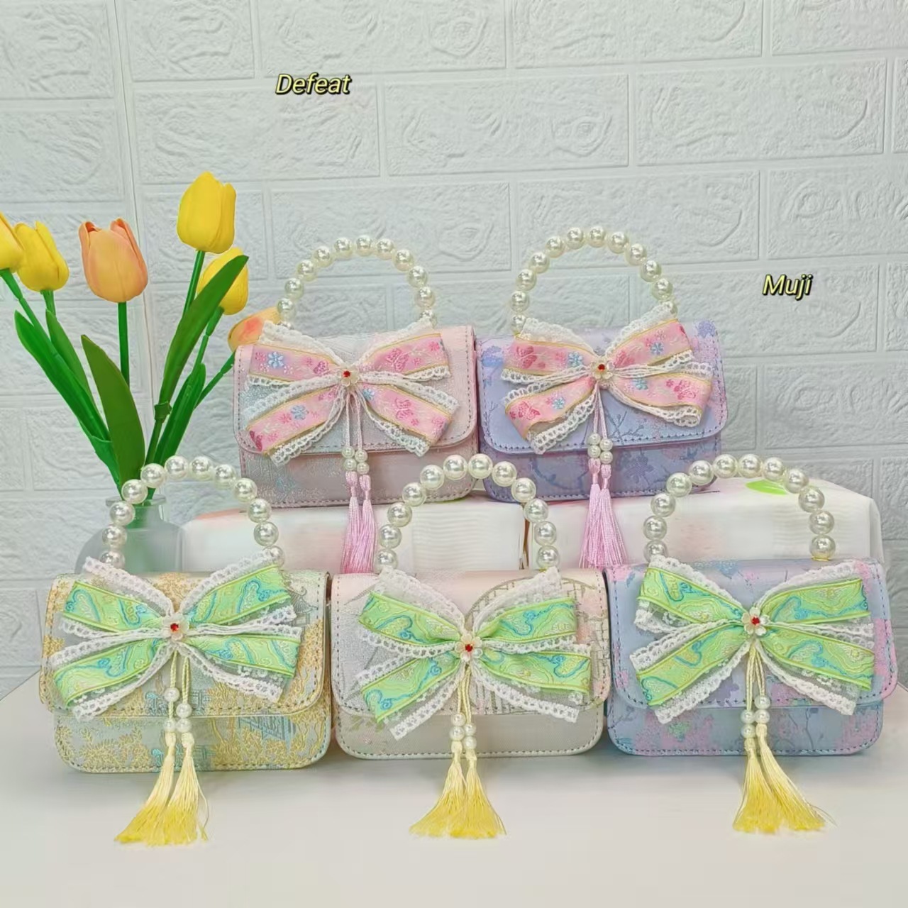 Bolso de perla bolso de estilo nacional bolso de niños nuevo estilo antiguo chino bolso de princesa bolso de cadena bolso de mochila accesorios