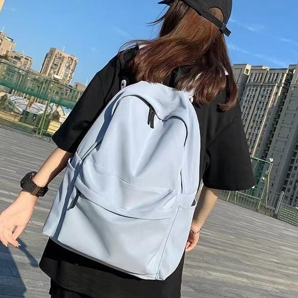 Women's backpack for college students, simple and stylish, solid color, large capacity, new trendy backpack for middle and high school students