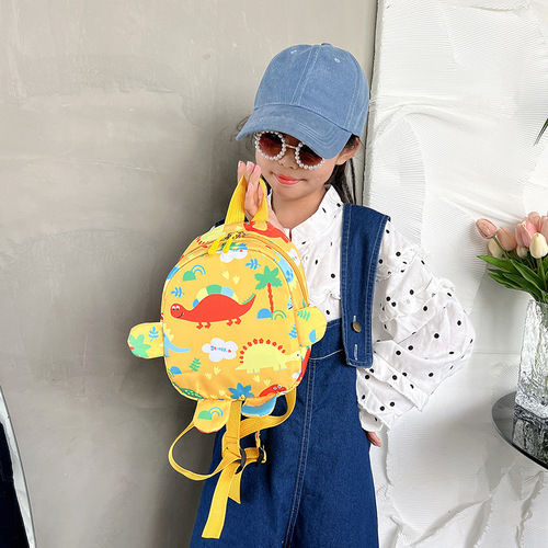 Foreign Trade Kindergarten Backpack Cartoon Cute Little Dinosaur Children's Double Shoulder Bag for 1-3-5 Year Old Kindergarten Backpack