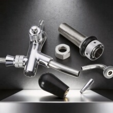 现货直供 镀铬黄铜可调龙头接管加长98.5mm 可批发啤酒设备酒龙头