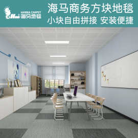 海马商用办公室地毯 静音阻燃满铺酒店写字楼地毯 方块拼接块毯