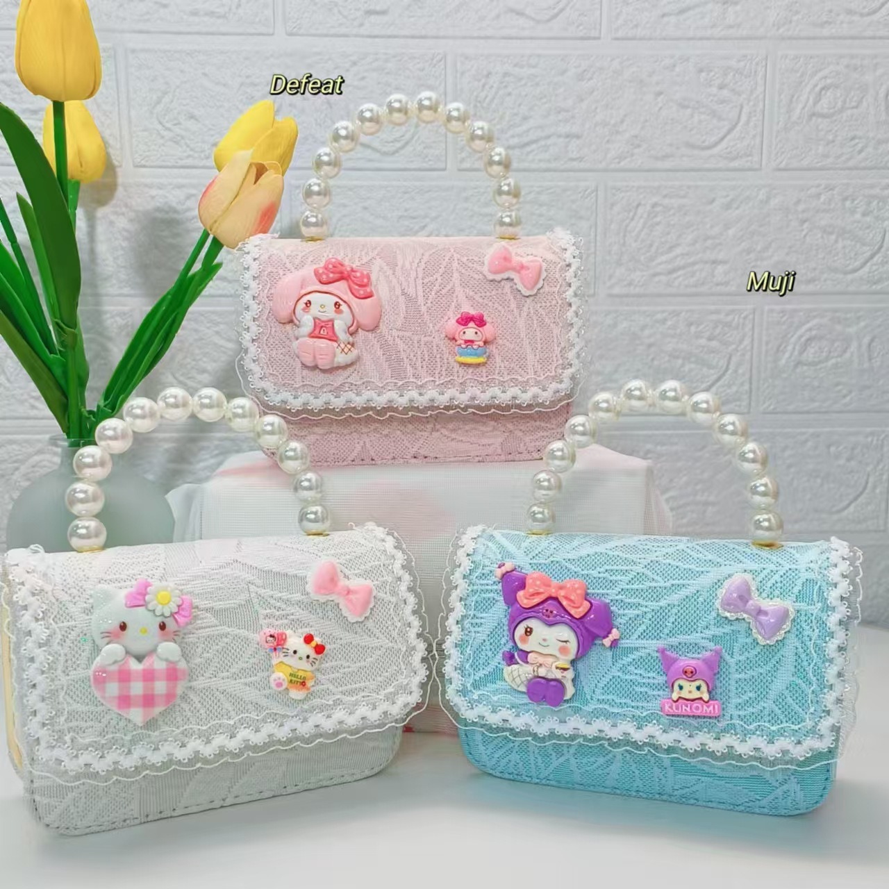Melaty Kulomi bolso de cambio para niños niñas bolso de perlas bolso de hombro bolso de cadena bolso de princesa