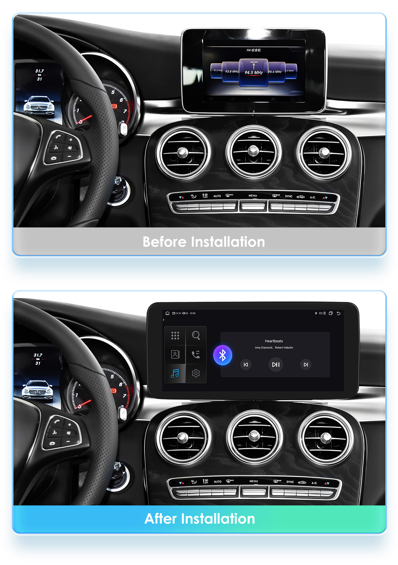 Suitable for 15-18 Mercedes Benz mercedes benz c class W205 X253 Android HD large screen navigator