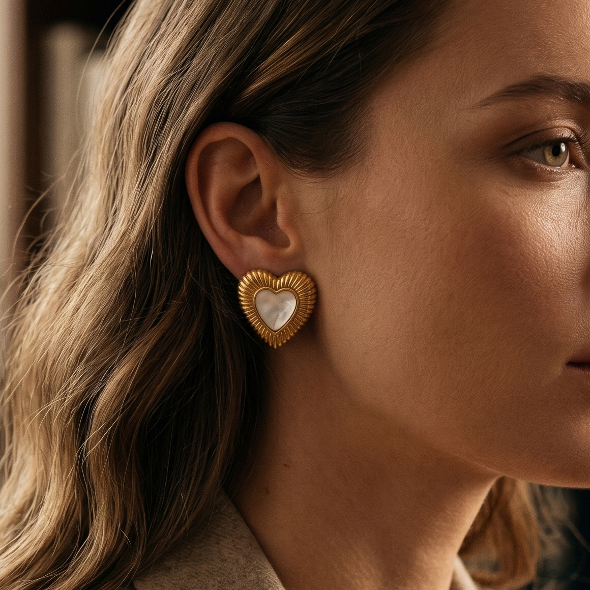 Tina Europa y los Estados Unidos transfronterizos INS viento red 18K oro acero inoxidable exagerado en forma de corazón pendientes de amor universal pendientes mujeres