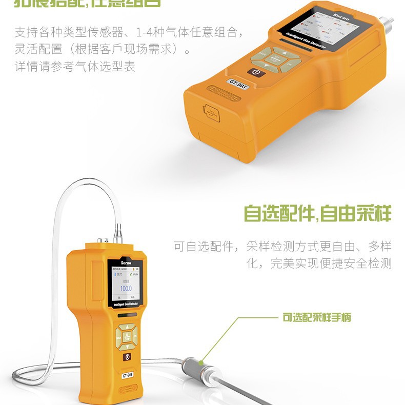 便携型可燃气体检测仪GT903-W-EX带数据存储 多参数功能选择