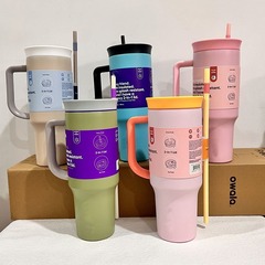 Owala 同じスタイルのアイスカップ二重層真空断熱カップ 304 ステンレス鋼 40 オンスカーカップポータブルストローカップ