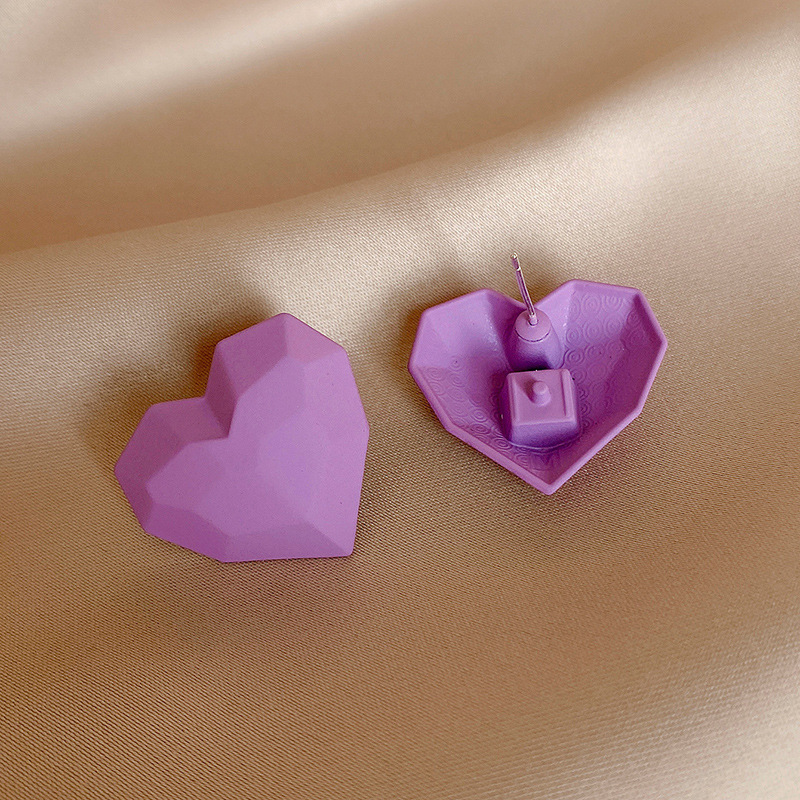 Simple Candy Color Heart-shaped Stud Earrings display picture 4