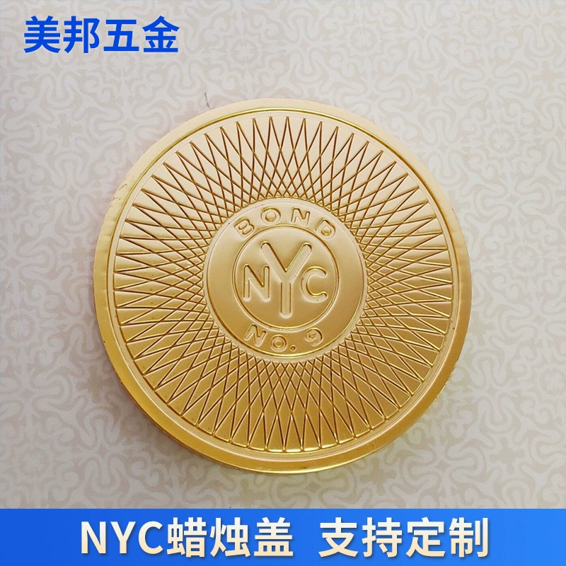 Обработка пользовательских сплав цинка умирают литья Нью-Йорк Свеча крышка металлическая арматура аппаратного дилера знак железа табличку