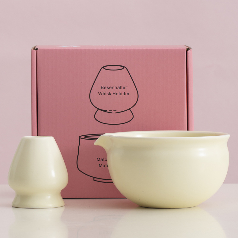 抹茶茶器2点セット日本式陶磁抹茶茶碗天然抹茶粒カラーボックスギフトボックス茶道|undefined