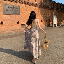 2025新款旗袍女高级感改良新中式连衣裙实拍法式复古油画温柔碎花