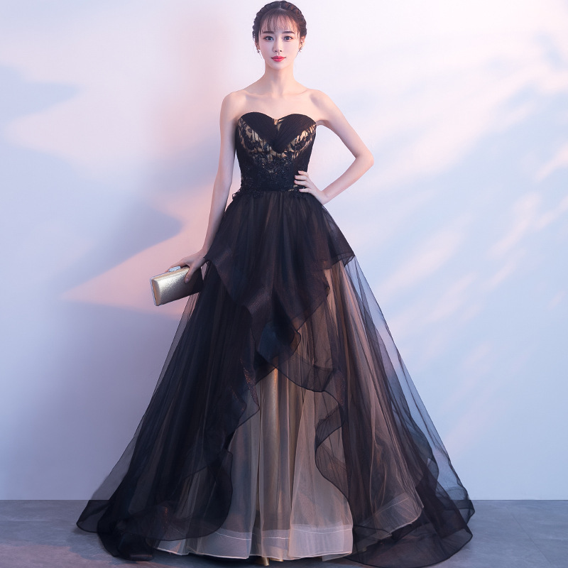 Vestido de Noche Exquisito y Magnífico sin Tirantes para Fiesta de Gala, Fiesta de Graduación, Fiesta de Verano, Estilo Galaxia Negra image 2