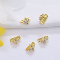 18k gold-plated double-row separator with micro-set zirconia butterfly knot separator, loose beads, DIY handmade bead accessories