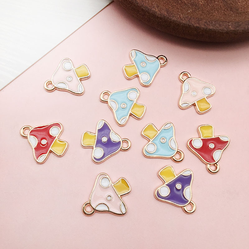 2g Weight Pendant Jewelry Making Type DIY Jewelry Accessories Classification 1 Piece Quantity Alloy Material Mushroom Pattern Enamel, Plating Design Cartoon Style Style 1 Piece Alloy Mushroom Pendant 1