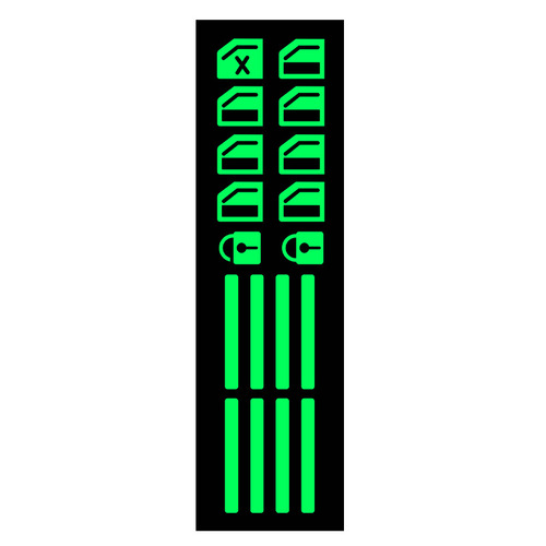 Car function key switch button fluorescent car sticker waterproof and wear-resistant luminous sticker car window lift switch sticker