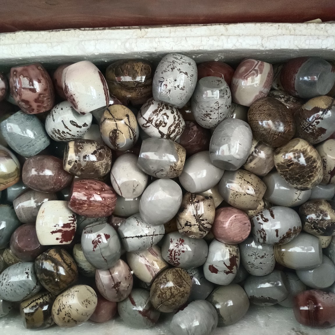 批发天然各种颜色奇石工艺品国画石小石柱盖置手把玩原石装饰石