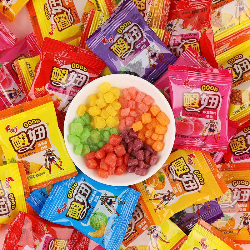 Le Chao Sour Girl мягкие конфеты Фруктовые Конфеты мультивкусные Жевательные Конфеты Детские ностальгические закуски для отдыха Подарочная сумка оптом