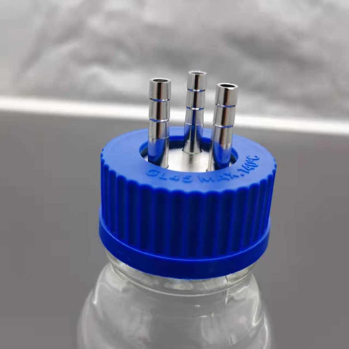 补料瓶盖 不锈钢加垫圈瓶盖 反应器补料瓶一二三四通盖 试剂瓶盖