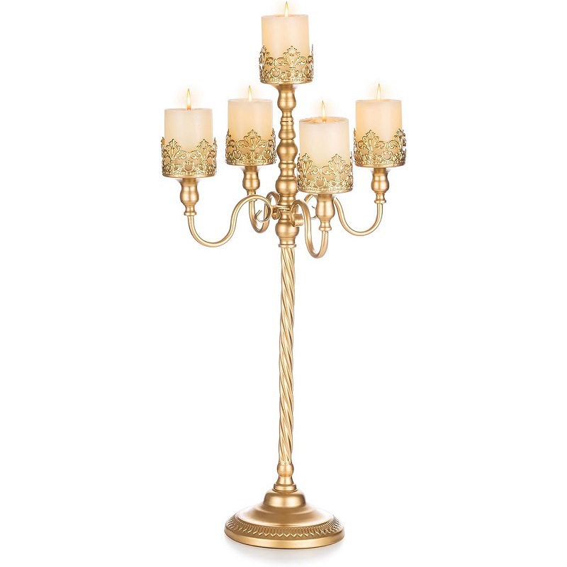 Vela grande retro estadounidense transfronteriza B & B Hotel Decoración suave Taza de vela de hierro forjado Accesorios de boda Porta de vela Adornos