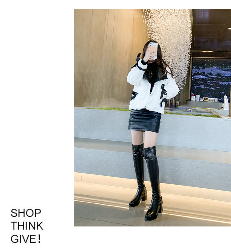 Elastische lange rohr 2023 neue herbst und winter mode, einfache, dicke ferse, spitze zehe frauen Martin stiefel, über die_voghion.com