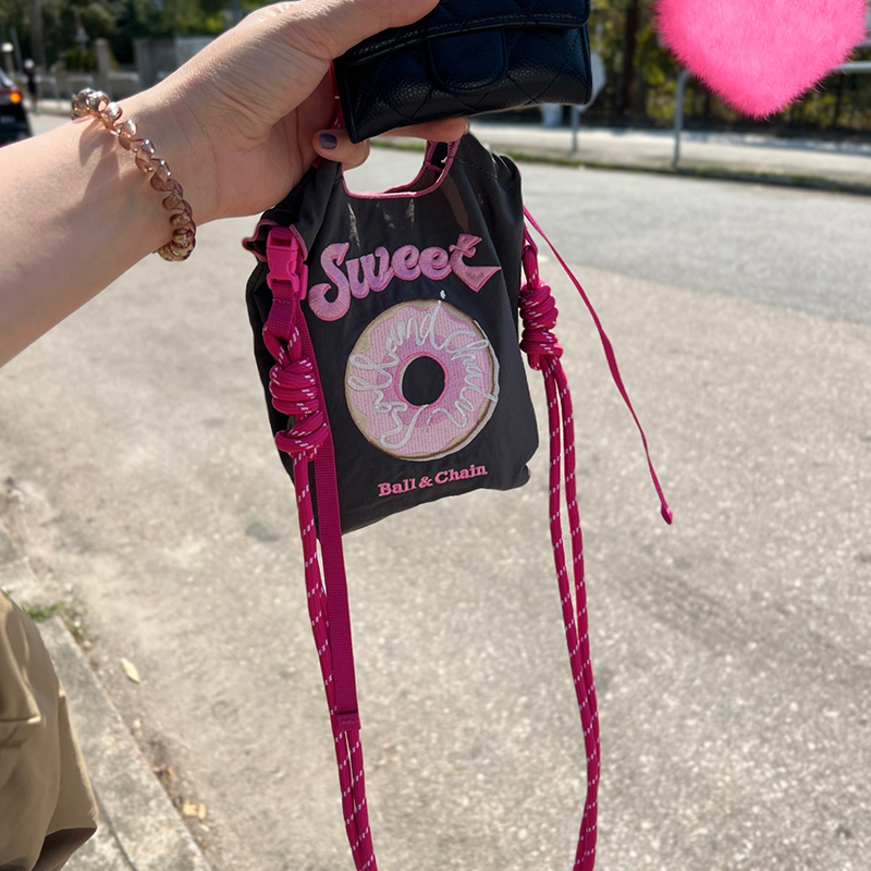 Japanese Ball Chain Embroidered Nylon Shopping Bag Women's Mini Mini Handbag Kidsren's Crossbody Bag