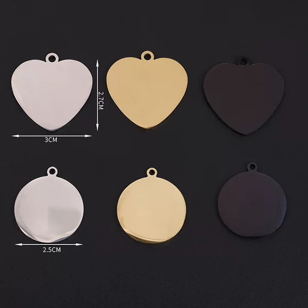Love round pendant stainless steel round titanium steel round pendant jewelry pendant necklace tag diy jewelry