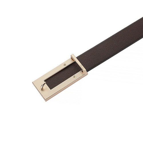 Wholesale Women's Rectangle Smooth Buckle Calfskin Belt for Casual, Versatile Decor Korean Style Genuine Leather Belt