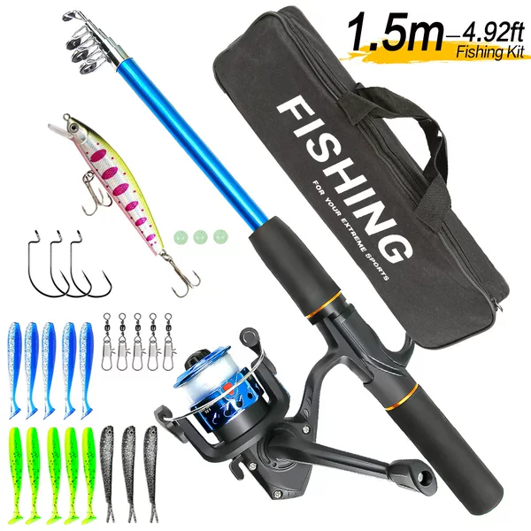 Manufacturer Wholesale Telescopic Portable Fishing Rod, Long-Distance Casting Rod, Fishing Reel, Fishing Line, Fishing Gear, Children's Lure Rod, Sea Fishing Complete Set