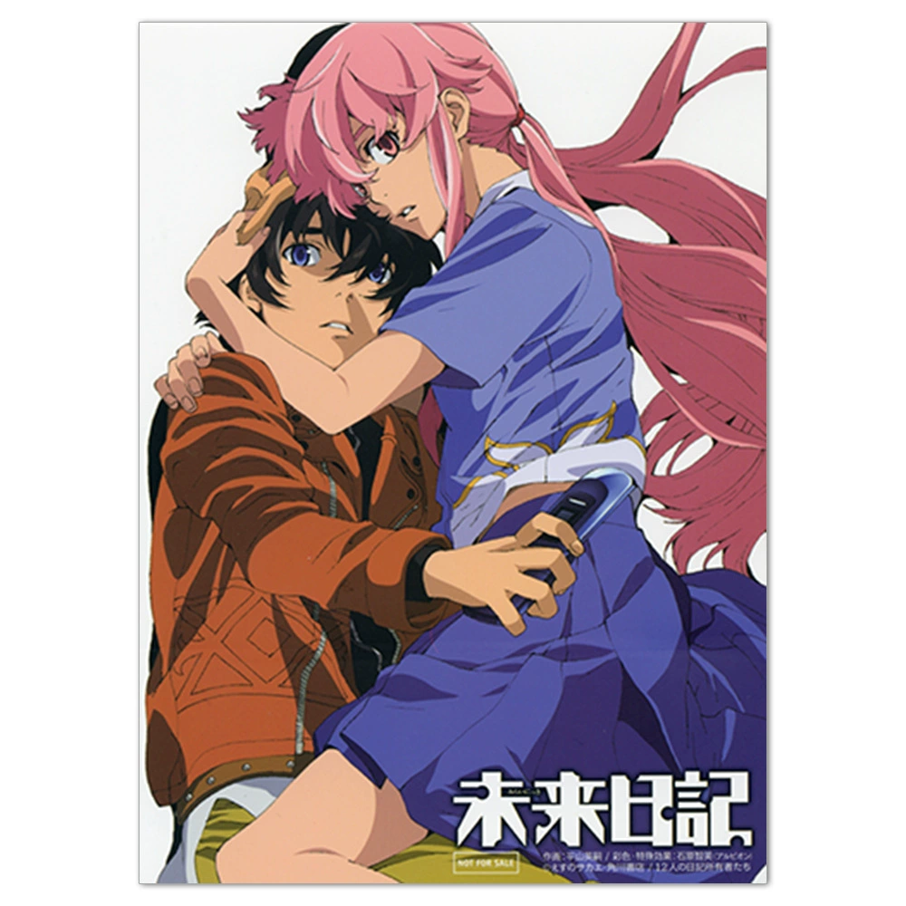 Плакат-наклейка Mirai Nikki (Future Diary) — аниме-мурал, разные размеры (10×15–50×70 см)