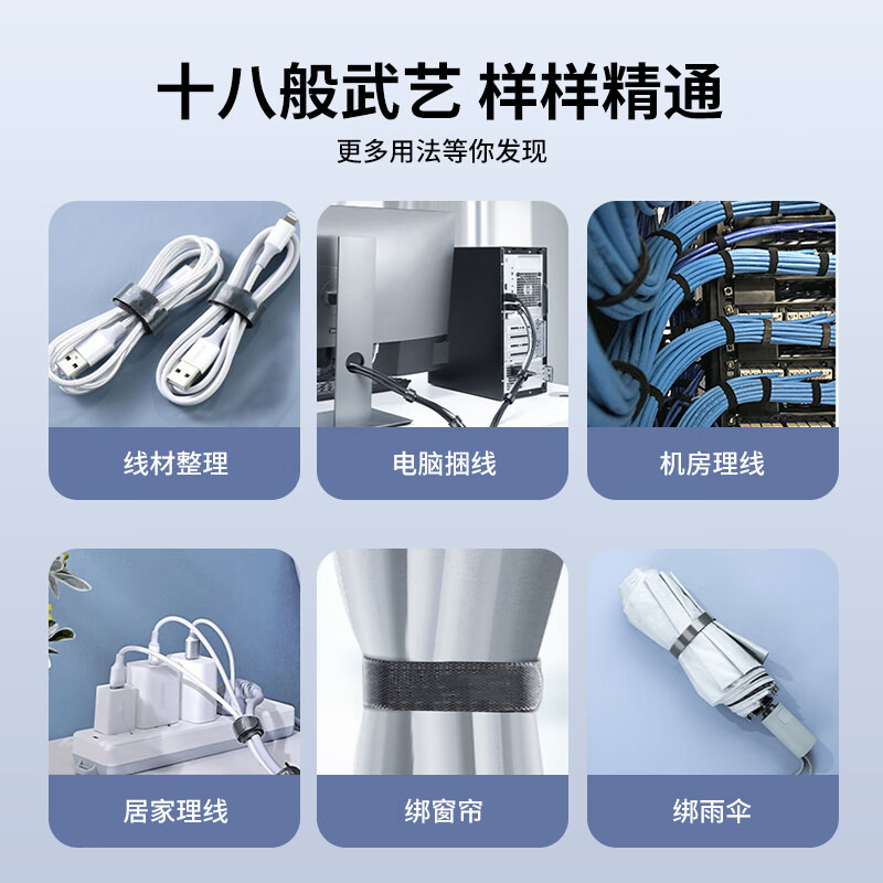 3 M 5 M rollo completo de Velcro Cable de gestión cinturón de corte de datos de almacenamiento de cable artefacto vinculante velcro cable tie auto-adhesivo