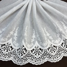 镂空水溶桌布窗帘下摆棉布刺绣蕾丝 女装服饰花边辅料 白色宽22cm
