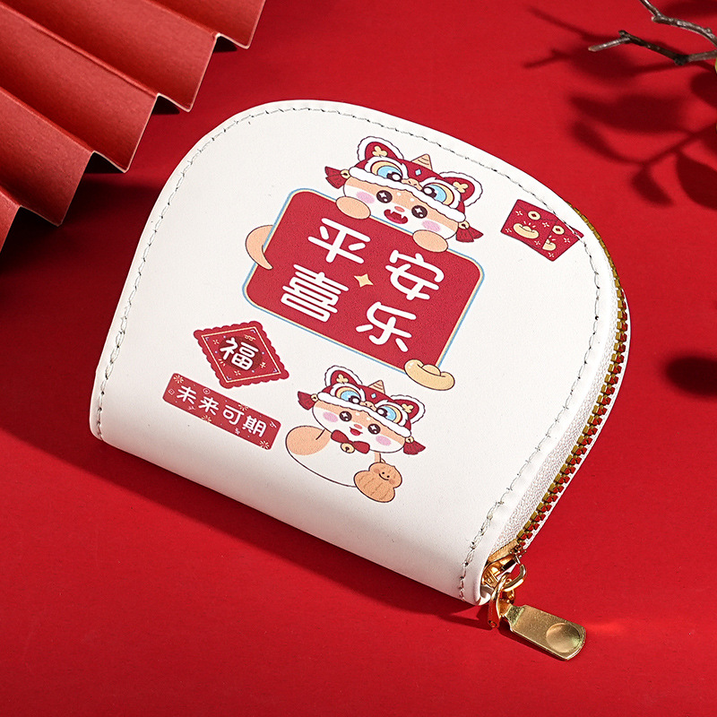 Año nuevo estilo de moda nacional con múltiples tarjetas, paquete de tarjetas, paquete de identificación, paquete de almacenamiento de tarjetas bancarias para hombres, paquete de tarjetas para mujeres con impresión de dibujos animados lindo