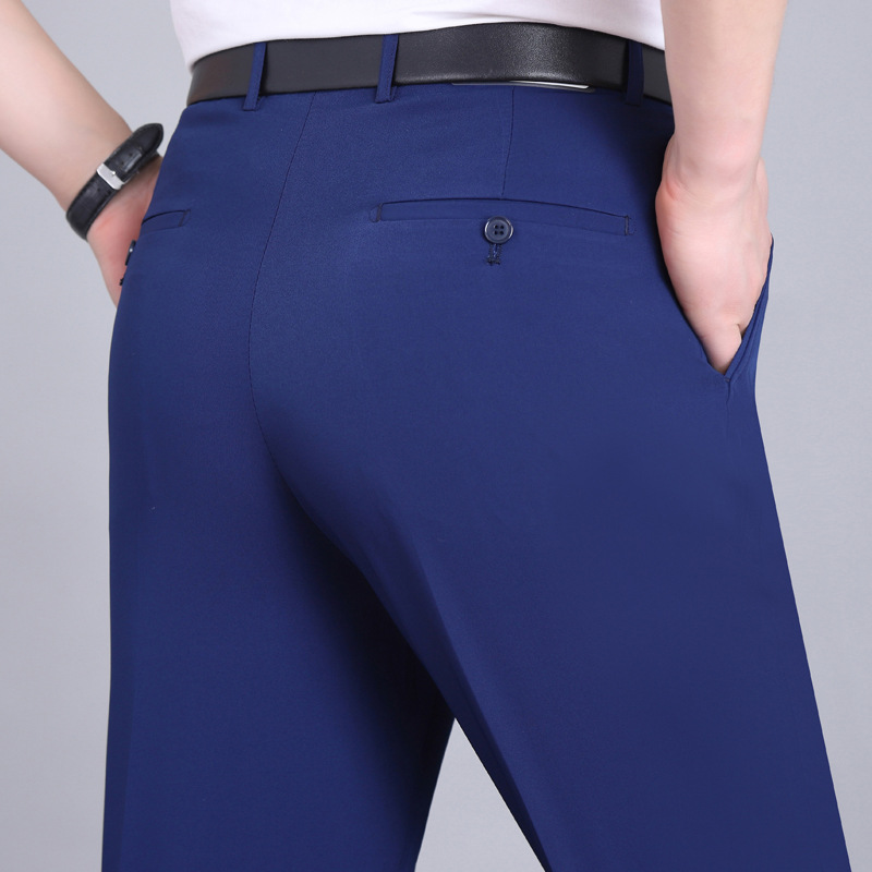 2025 verano nuevo estilo pantalones de hombre, cintura alta fina, pantalones de negocios rectos sueltos, pantalones de papá de mediana edad y ancianos image 7