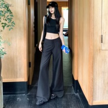 mali 玛莉&美式复古｜低腰微喇｜不贴腿宽松垂感休闲西裤女