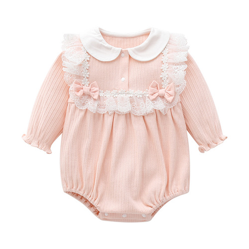 Girls' Spring and Autumn Style Korean Version Baby Bodysuit Newborn Clothes Long Sleeve Princess Style Top Baby and Toddler Clothing