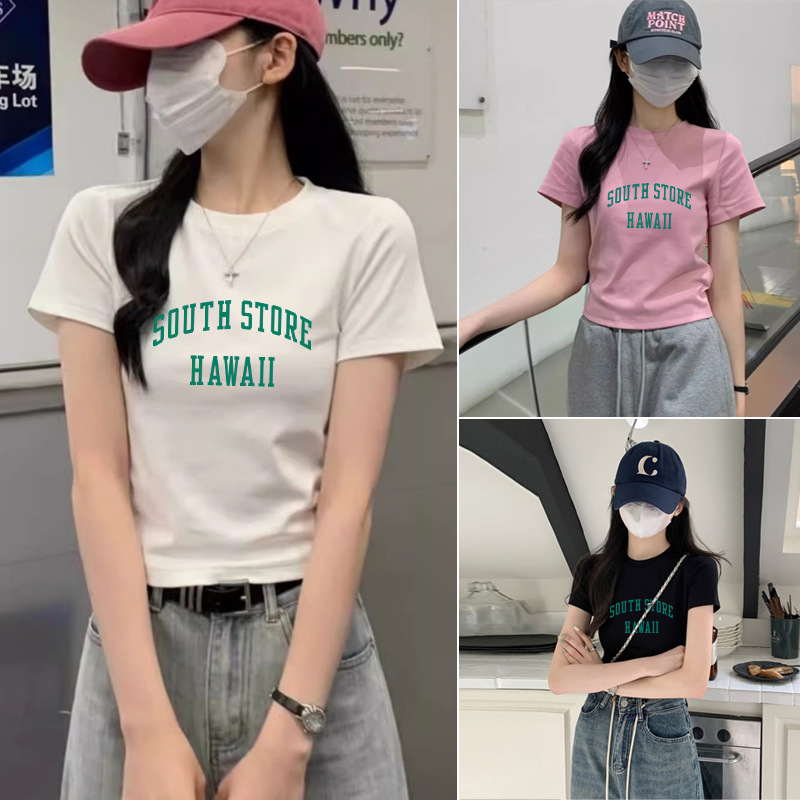 Cotton summer base body-friendly short sleeve T-shirt with a round…