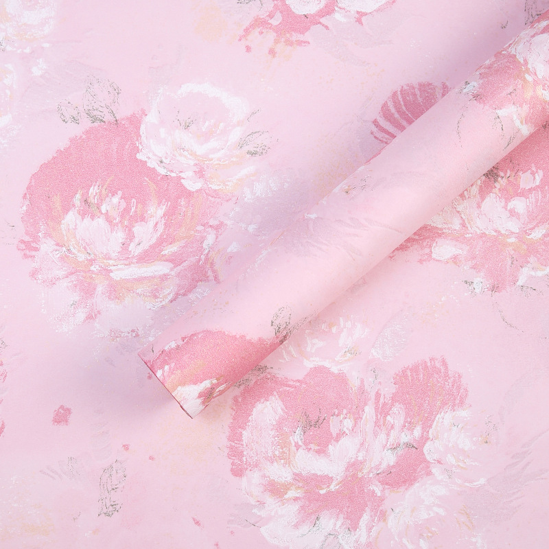 Dream Back Garden Net Red Art Papel de embalaje Papel de embalaje de flores de sentido avanzado Papel de embalaje de flores de peonía Papel de embalaje de ramo de pintura al óleo