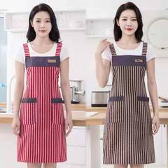 Factory wholesale extended apron summer cotton fabric household breathable apron kitchen cooking restaurant workwear for men and women