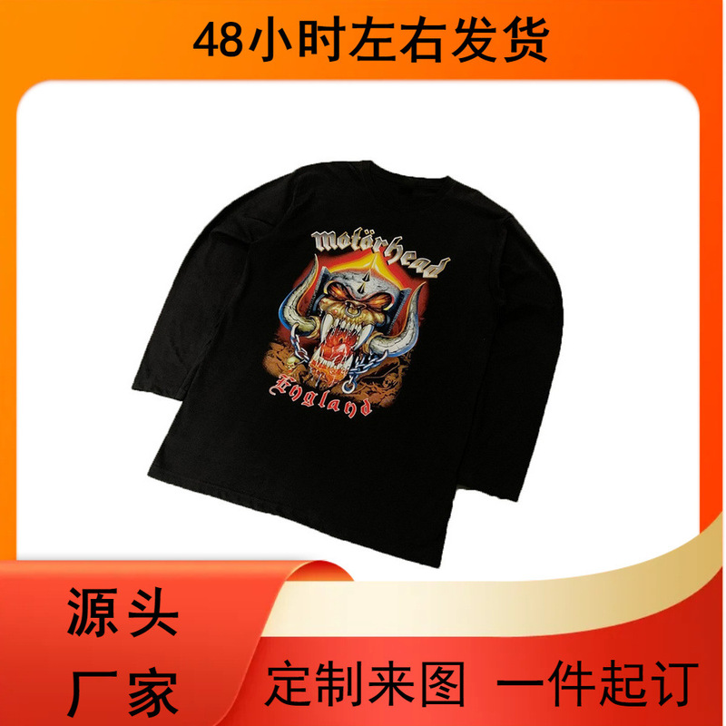 Autumn and Winter New Products Motorhead British Heavy Metal Band Street Fashion Brand Men's and Women's Long-Sleeved T-Shirts