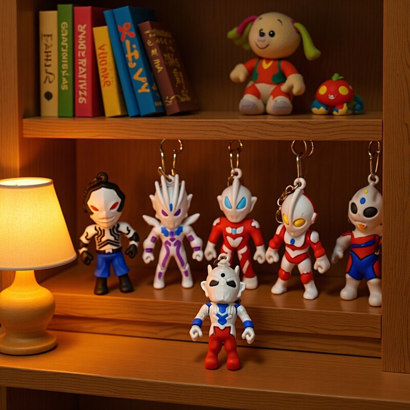 5385# New Small size Ultraman cartoon keychain student stationery schoolbag pendant training push small gift